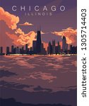 Chicago Skyline Poster. United...