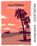 California Retro Poster. Usa...