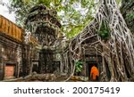 Buddhist Monk At Angkor Wat....