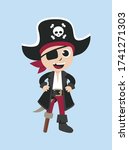 captain pirate with eye patch.... | Shutterstock .eps vector #1741271303