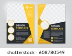geometry yellow brochure  flyer ... | Shutterstock .eps vector #608780549
