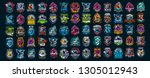 set of animal emblems. bear ... | Shutterstock .eps vector #1305012943