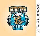 logo on surfing. the emblem of... | Shutterstock .eps vector #572465656