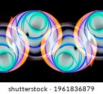 Kaleidoscopic closeup view of rolled color paper sheets (inverted colors)