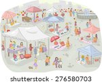 Illustration Of A Flea Market...