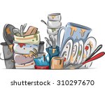 illustration of a stack of... | Shutterstock .eps vector #310297670