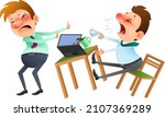 cartoon man is sick  sneezes... | Shutterstock .eps vector #2107369289