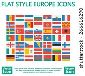flat style europe flags set | Shutterstock .eps vector #266616290