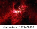 Red galaxy in deep space. Elements of this image were furnished by NASA. 