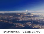 Rocket launch into space. Elements of this image furnished by NASA. High quality photo