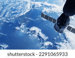 A space satellite above the...