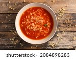 bowl of soup and alphabet noodles
