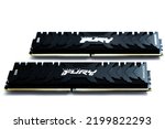 Small photo of Lviv, Ukraine - September 9, 2022: DDR4 32GB (2x16GB) 3600 MHz Fury Renegade Black Kingston Fury (ex.HyperX)