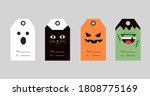 set of 4 halloween gift tags.... | Shutterstock .eps vector #1808775169