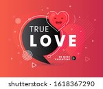 True Love Label. Trendy Flat...