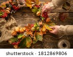 Making wreath autumn colorful...