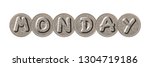 monday    five new pence coins... | Shutterstock . vector #1304719186