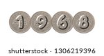 1968   five new pence coins on... | Shutterstock . vector #1306219396