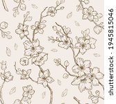 sakura blossom pattern. cherry... | Shutterstock .eps vector #1945815046