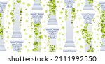 greek ivy pillar pattern.... | Shutterstock .eps vector #2111992550