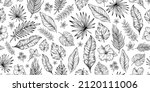 palm leaf pattern. seamless ... | Shutterstock .eps vector #2120111006