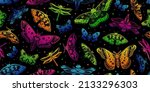 moth butterfly pattern.... | Shutterstock .eps vector #2133296303