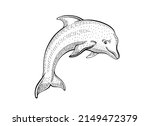 Dolphin Vector. Sketch Drawing...
