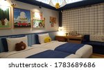 Small photo of 23 Jul 20 - Seoul, South Korea:Sotetsu Hotel open Line Friends theme room on 14th floor. This floor is decorated with Line Frinds character (Brown, Cony, Sally etc.).