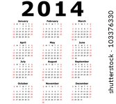 Simple 2014 Calendar  Eps 10 