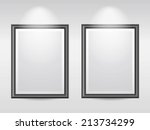 a blank black picture frame on... | Shutterstock . vector #213734299