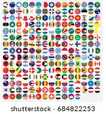 round shaped illustrated flags... | Shutterstock . vector #684822253