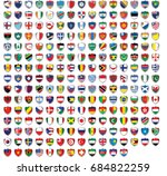 shield shaped illustrated flags ... | Shutterstock . vector #684822259