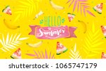 hello summer poster  banner in... | Shutterstock .eps vector #1065747179