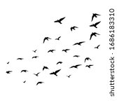 flying birds silhouettes on... | Shutterstock .eps vector #1686183310