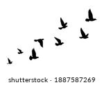flying birds silhouettes on... | Shutterstock .eps vector #1887587269