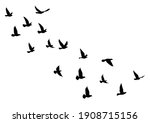 flying birds silhouettes on... | Shutterstock .eps vector #1908715156