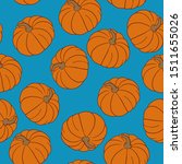 pumpkin pattern vector seamless ... | Shutterstock .eps vector #1511655026