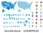 usa  highly detailed map.all... | Shutterstock .eps vector #143489020