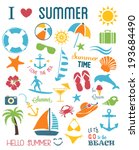 summer icons set.vector | Shutterstock .eps vector #193684490