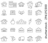 real estate line icons set... | Shutterstock .eps vector #296192300