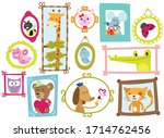 animals in frames   vector set | Shutterstock .eps vector #1714762456