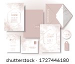wedding card set in pink... | Shutterstock .eps vector #1727446180