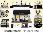 restaurant info graphic flat... | Shutterstock .eps vector #443071723