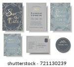set of wedding invitation card .... | Shutterstock .eps vector #721130239