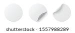 realistic set white round paper ... | Shutterstock .eps vector #1557988289