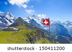 Swiss Flag On The Top Of...