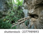 Small photo of The Landscape from the Wat Phra Bat Phu Pha Daeng North of the City of Lampang in the Province of Lampang in North Thailand. Thailand, Lampang, November, 2016