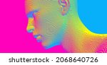 abstract digital human head... | Shutterstock .eps vector #2068640726