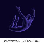 jumping man. man in zero... | Shutterstock .eps vector #2112302033
