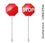 stop road sign with support | Shutterstock .eps vector #138824966